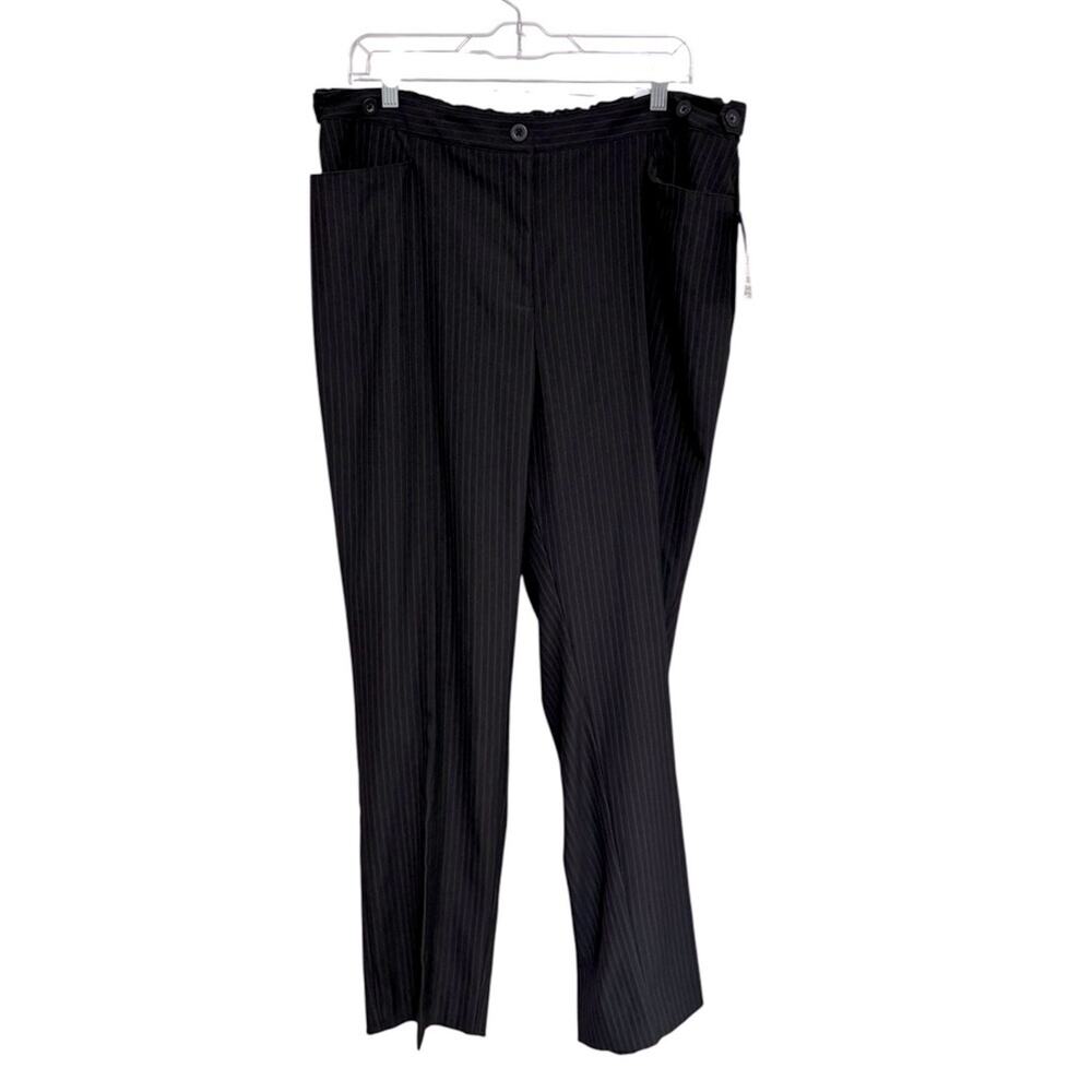 NEW Catherines Slim Leg Adjustable Jayne Pant in Black Pinstripe - Size 18W